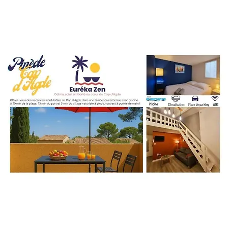 Résidence Eureka-clim-parking-wifi-piscine-proche Village Natu Appartement Agde